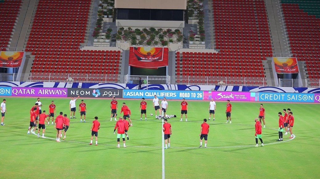 منتخبنا الوطني يختتم تدريباته استعداداً لمواجهة عمان