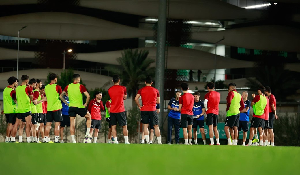 شهدت تواجد جميع اللاعبين منتخبنا الوطني يخوض مرانه استعداداً للاردن