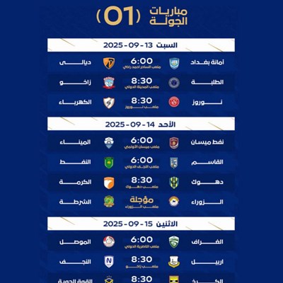 مباريات الجولة الأولى من دوري نجوم العراق، والتي ش