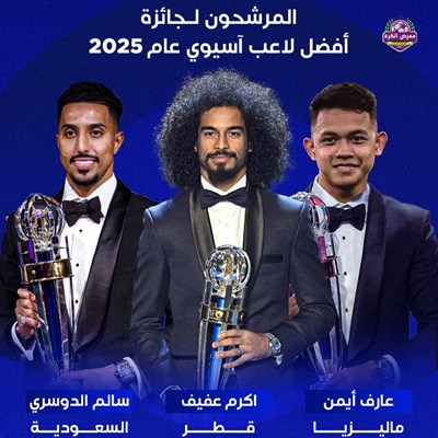 المرشحون لجائزة أفضل لاعب آسيوي عام 2025: