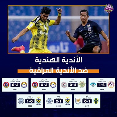 الأندية الهندية ضد الأندية العراقية.