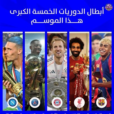 أبطال الدوريات الخمسة الكبرى هذا الموسم. 